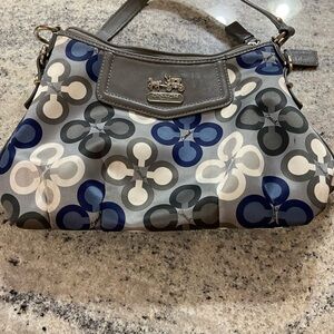 Coach Gray and Blue Patterned Women's Bag